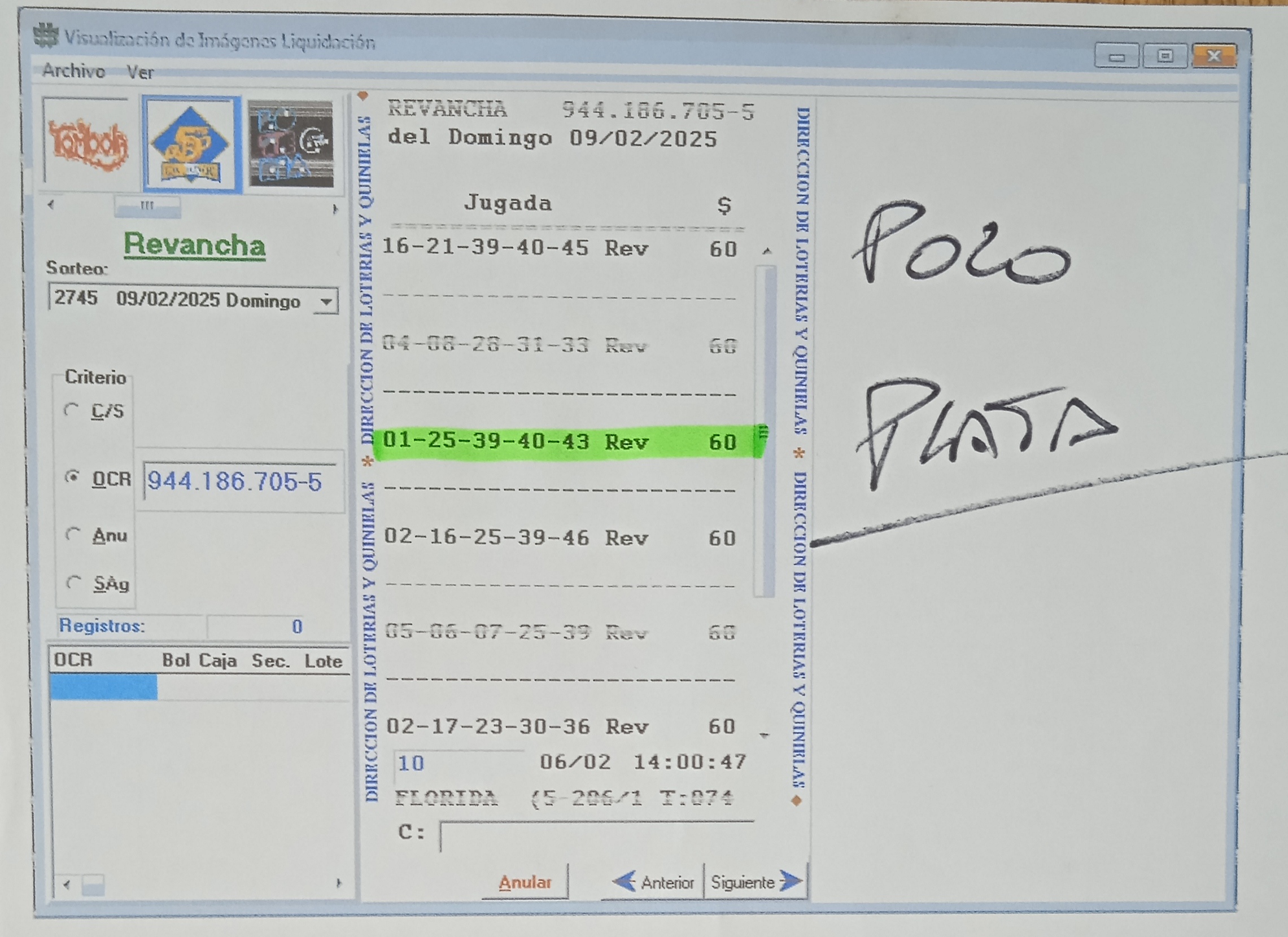 5 de Oro Acierto de Pozo de Plata en Florida