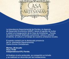 La Intendencia de Florida y ADEF inauguran la Casa de Artesanías