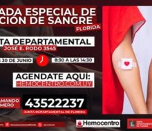 Jornada especial de donación de sangre este martes en la Junta Departamental de Florida