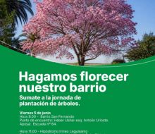 Jornada de plantación de árboles en barrio San Fernando y zona del Hipódromo