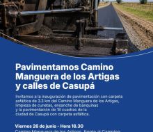 Inauguración de obras de pavimentación en Camino Manguera de los Artigas y calles de Casupá