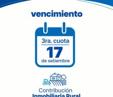 Vencimiento de Contribución Inmobiliaria Rural 3ª cuota 2026