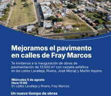 Fray Marcos estrena nuevo pavimento en varias calles de la localidad