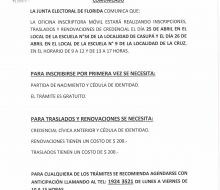 Oficina inscriptora móvil atenderá en Casupá y La Cruz a fines de abril