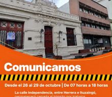 Cierre de calle Independencia por trabajos en el edificio comunal