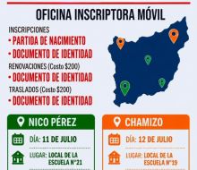 Oficina inscriptora móvil de la Junta Electoral llega a Nico Pérez y Chamizo.