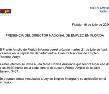 El Director Nacional de Empleo visitará Florida este martes
