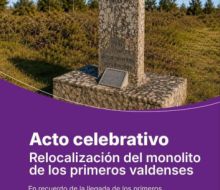 Este sábado acto celebrativo por la relocalización del monolito de los primeros valdenses en Florida