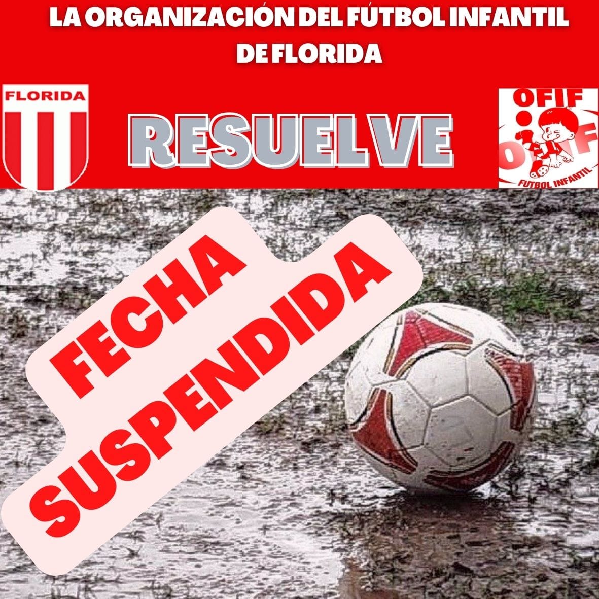 Fecha de fútbol infantil suspendida