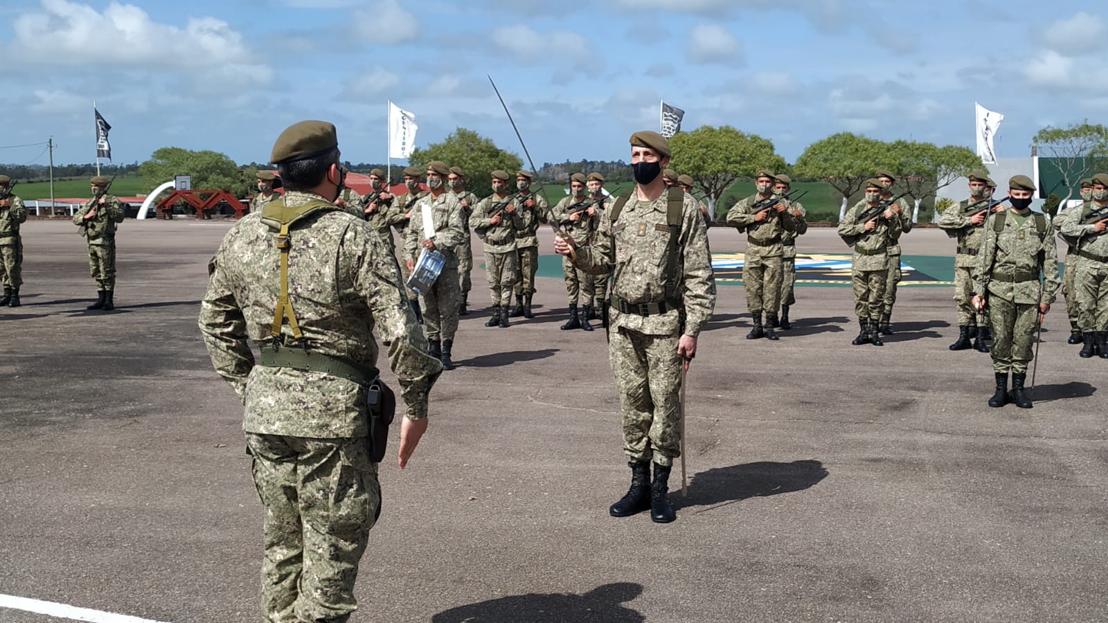 Acto de Jura de Fidelidad a la Bandera Nacional en el Batallón Sarandí de Ingenieros de Combate N2 3