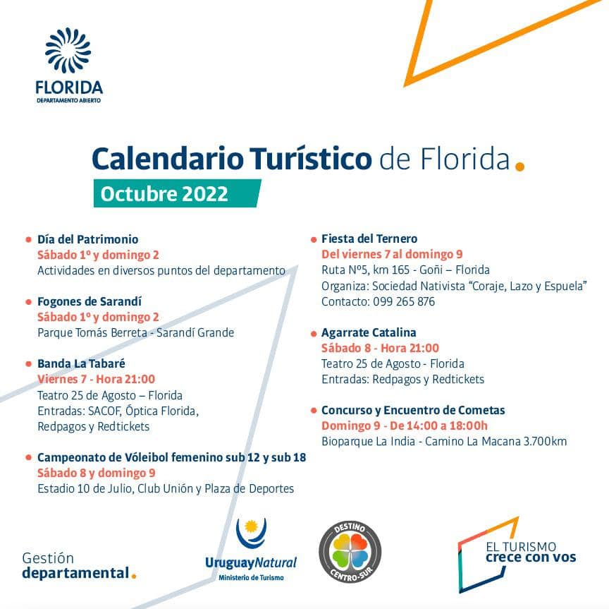 Calendario Turístico de Florida para el mes de Octubre 2