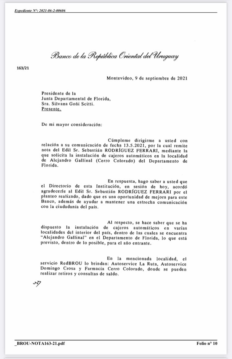 Cerro Colorado contará con cajero automático del Banco Repúblicajpg