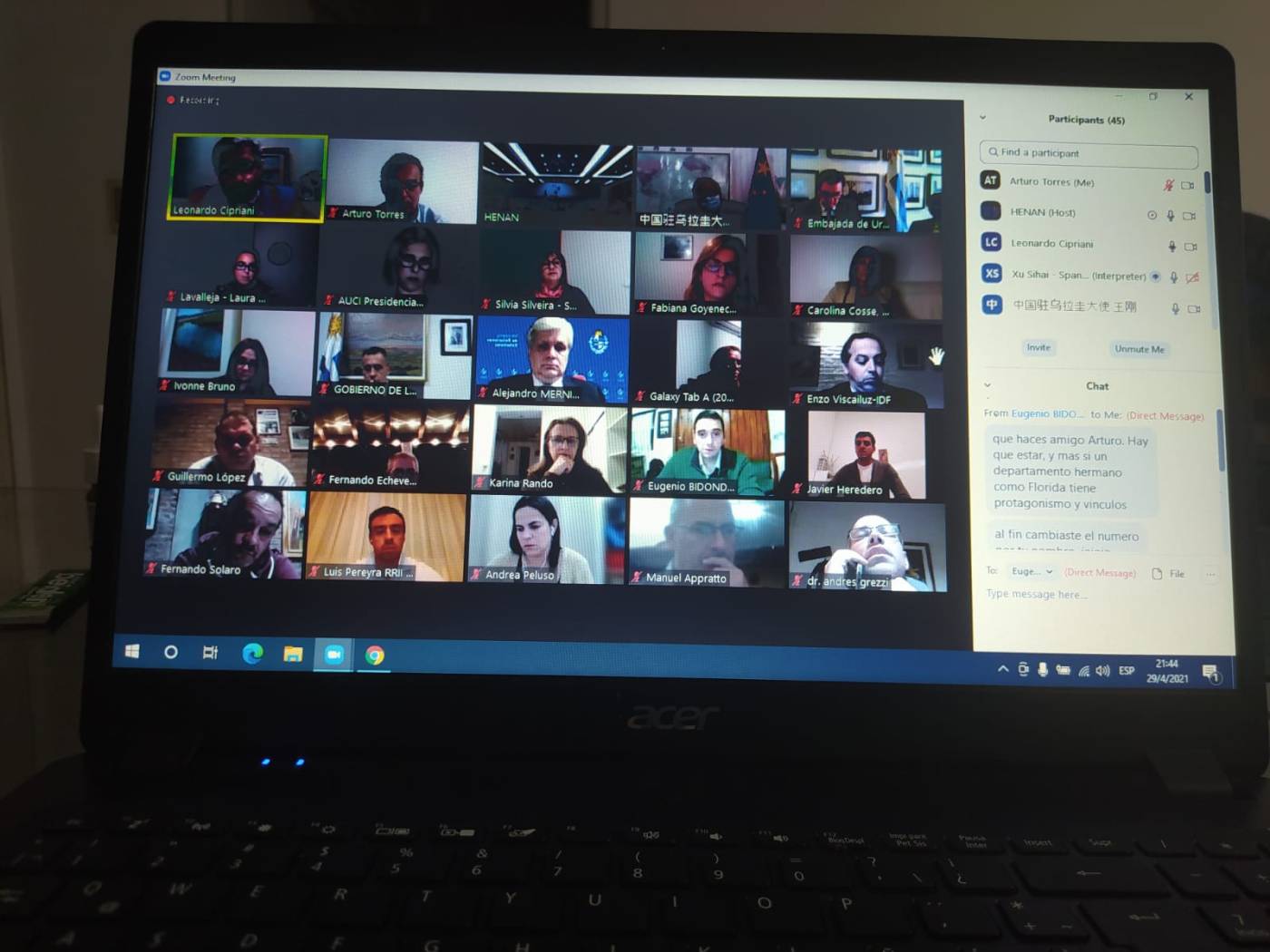 China Uruguay Intercambio de experiencias sobre el manejo de la Covid 19