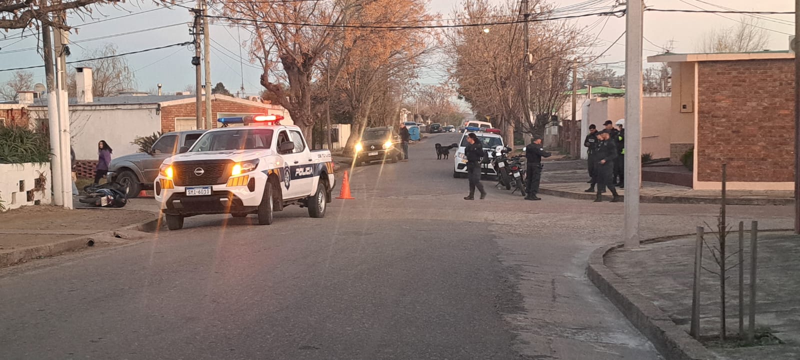 Choque entre moto y camioneta en barrio Floridablanca