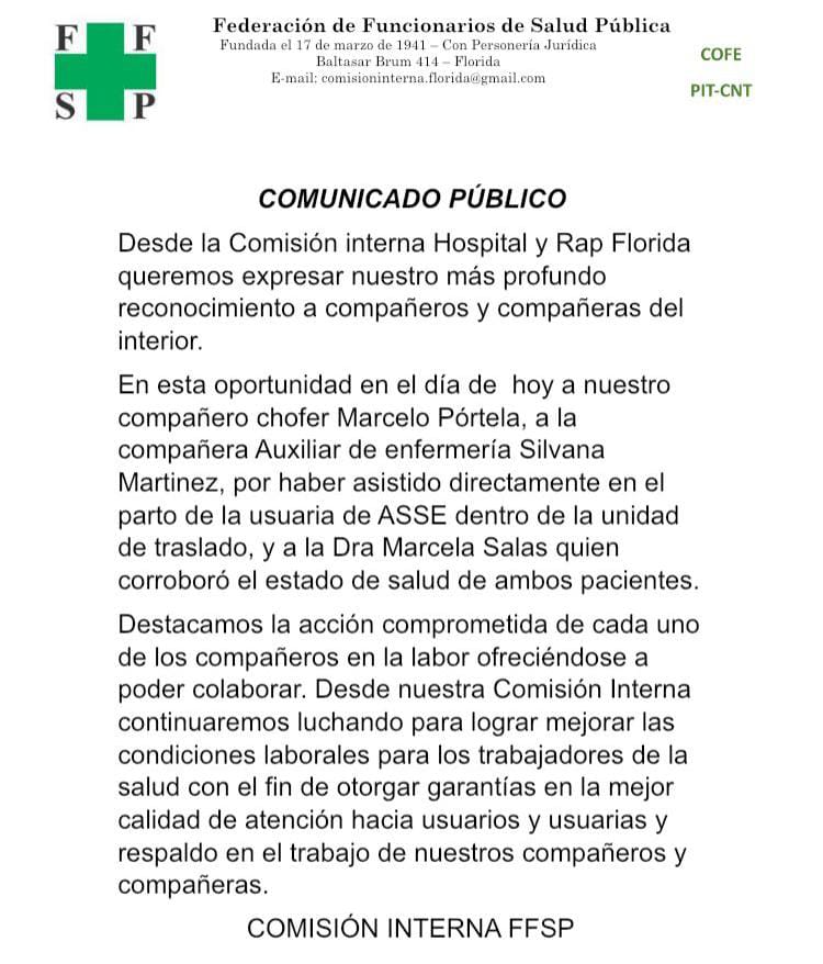 Comisión interna Hospital y Rap Florida