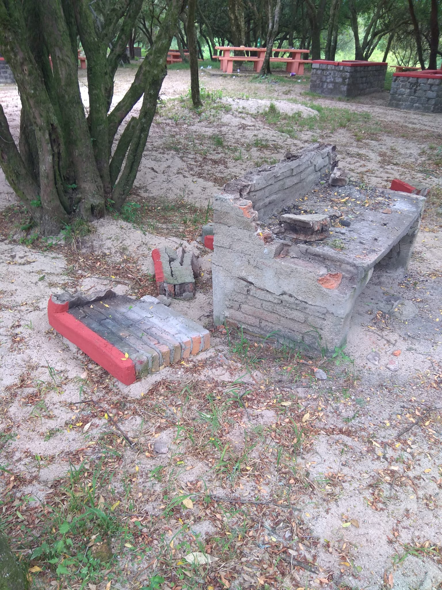 Continúa el vandalismo. Destrozan parrilleros del Parque Robaina