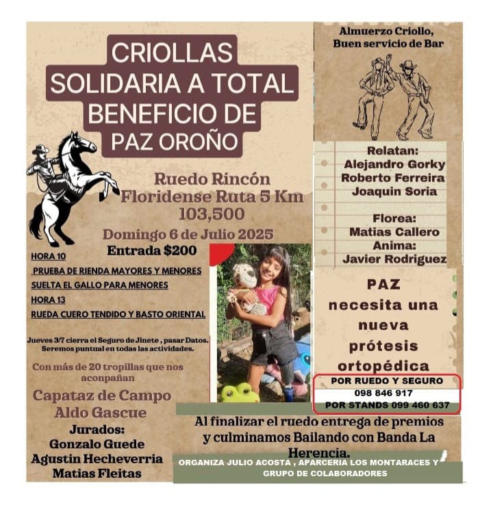 Criolla Solidaria en el Rincón Floridense