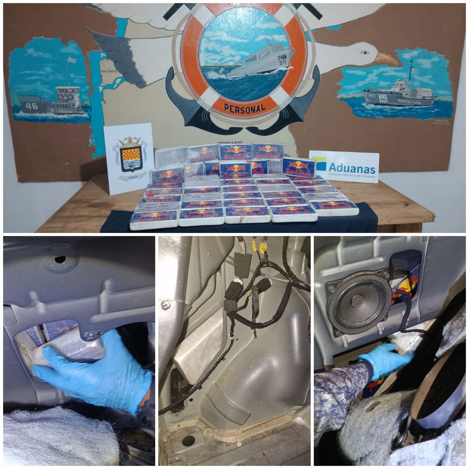 Detienen a hombre tras intentar ingresar 40 kg de cocaína a Uruguay