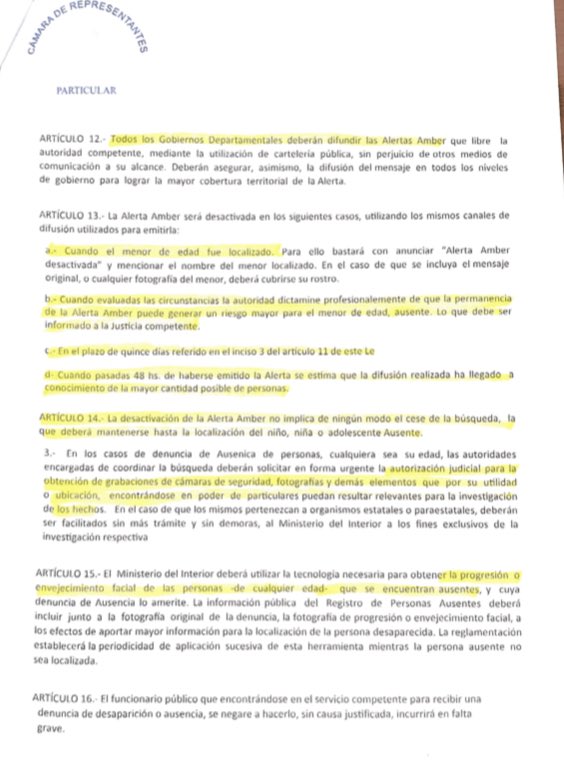 Diputado Rodríguez Hunter presentó Proyecto de Ley para aplicar en Uruguay en sistema Alerta Amber 2