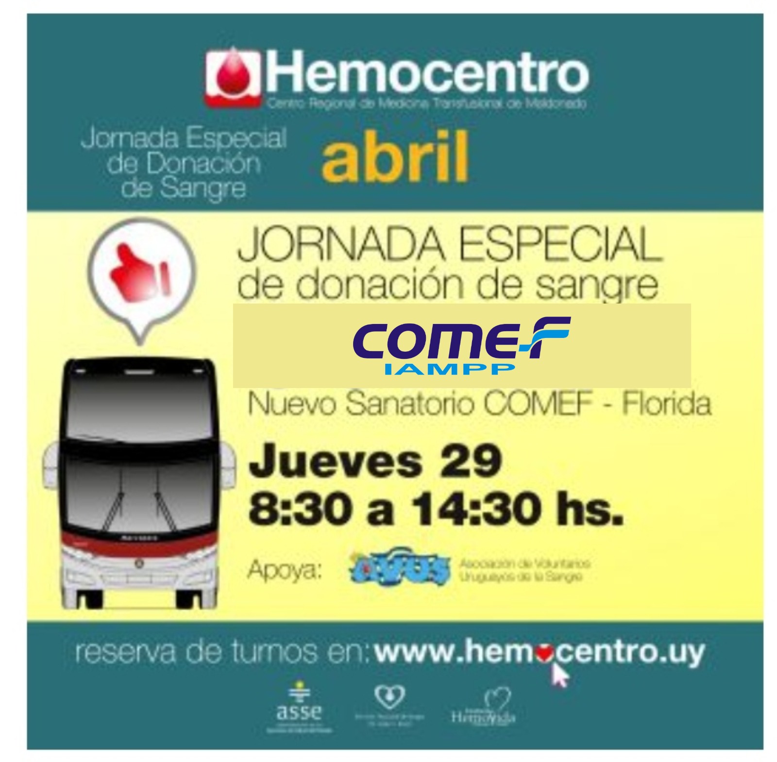 El 29 de Abril COMEF realizará jornada de donación de sangre