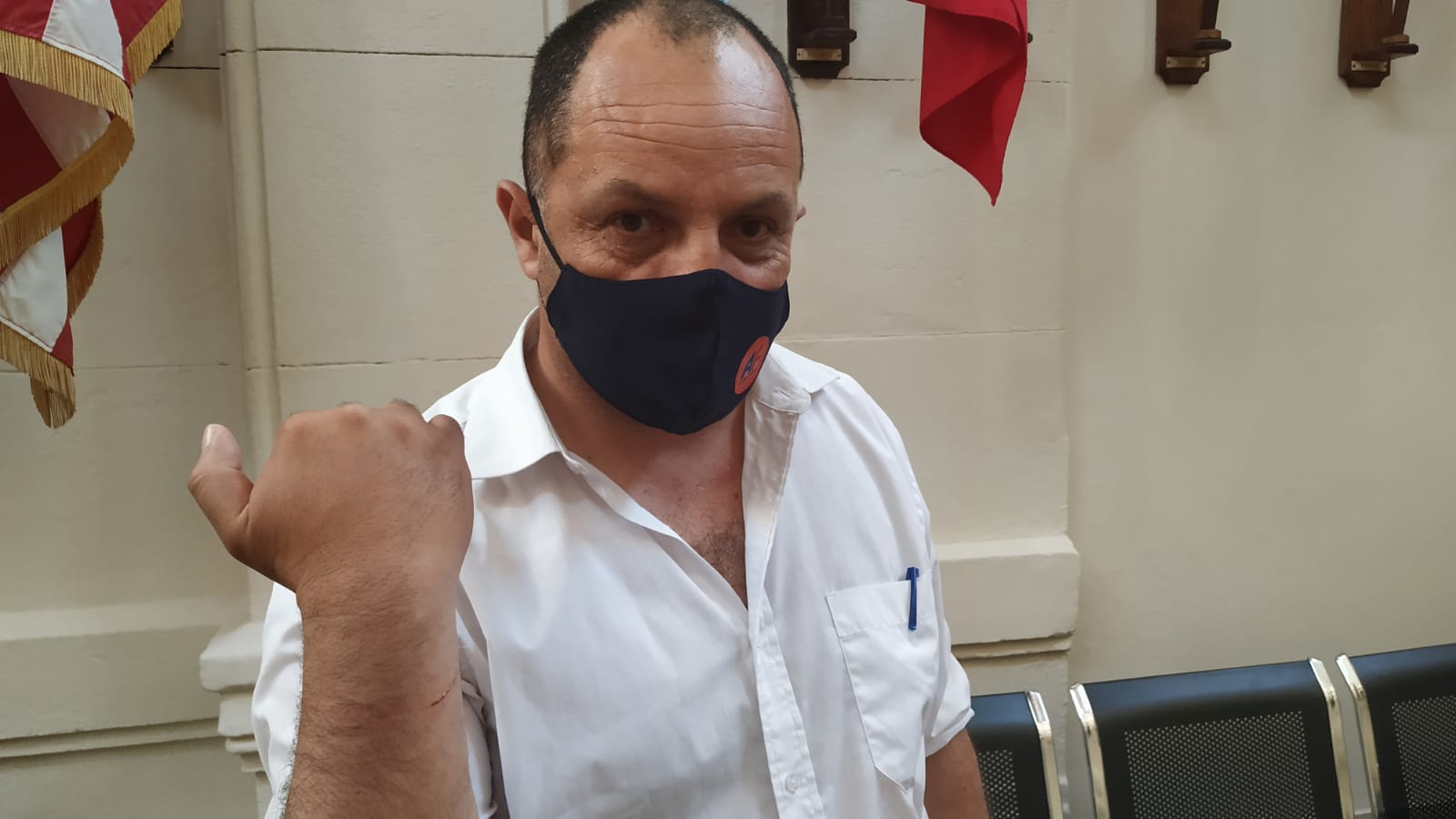 El Inspector de Tránsito Juan Viera fue agredido por conductor de una moto