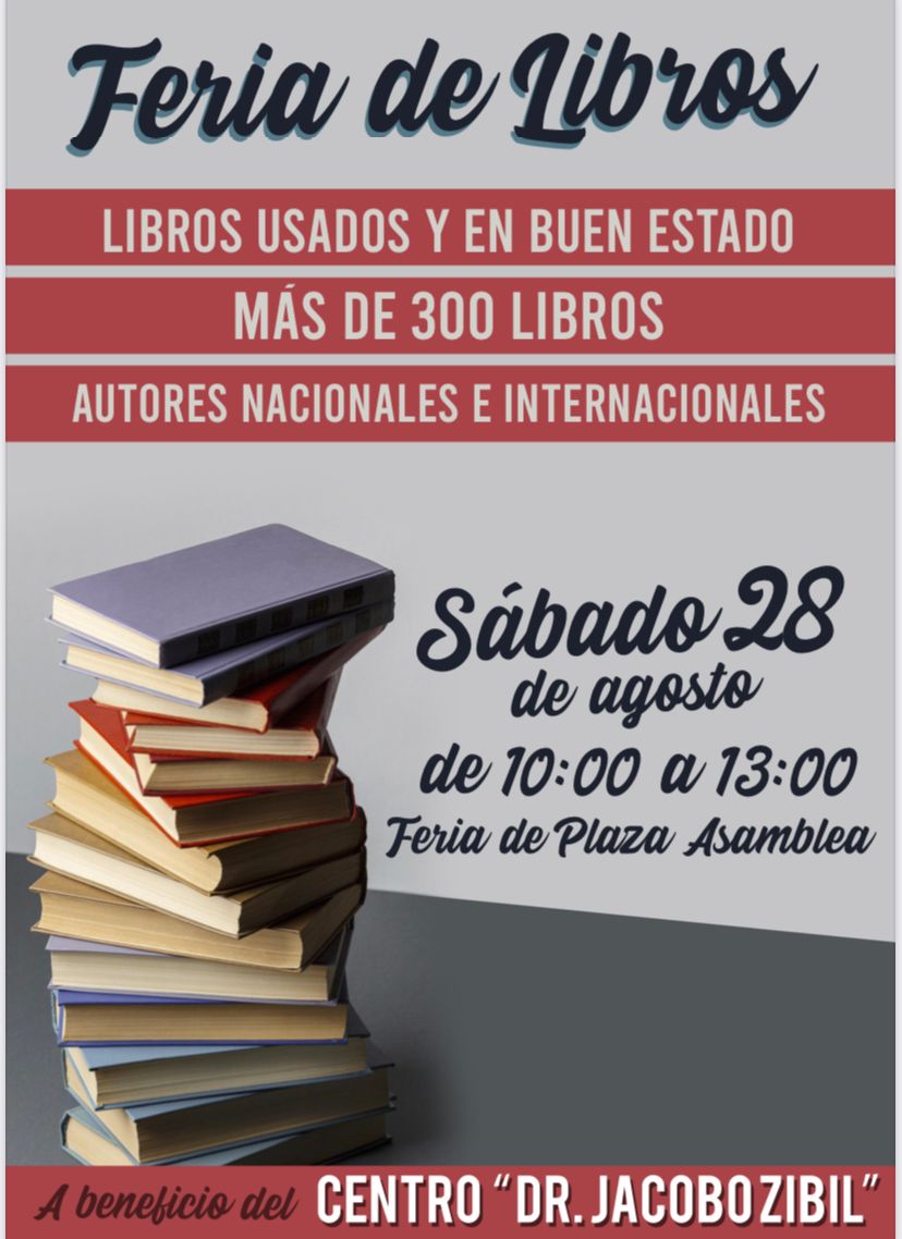 El próximo sábado se realizará nuevamente una jornada de venta de libros a beneficio del Centro Dr. Jacobo Zibil
