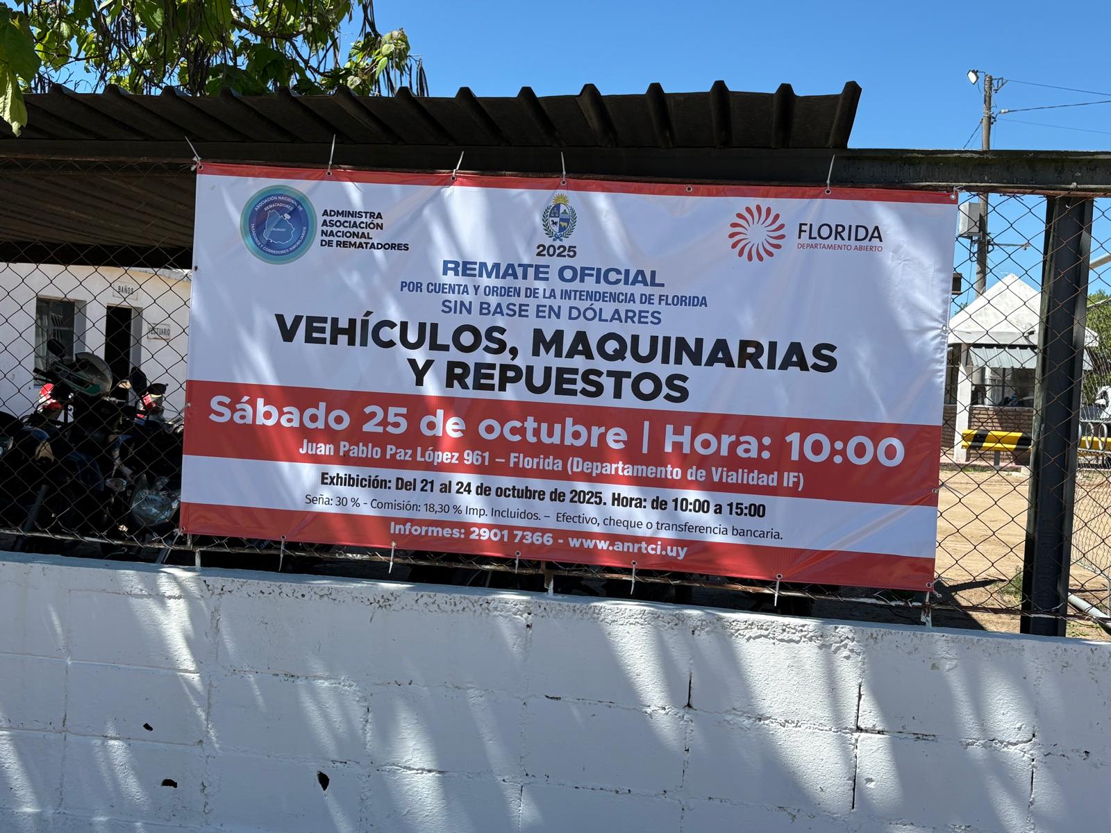Intendencia rematará maquinaria en desuso