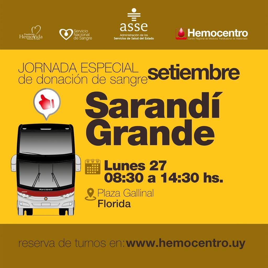 Jornada de donación de sangre en Sarandí Grande