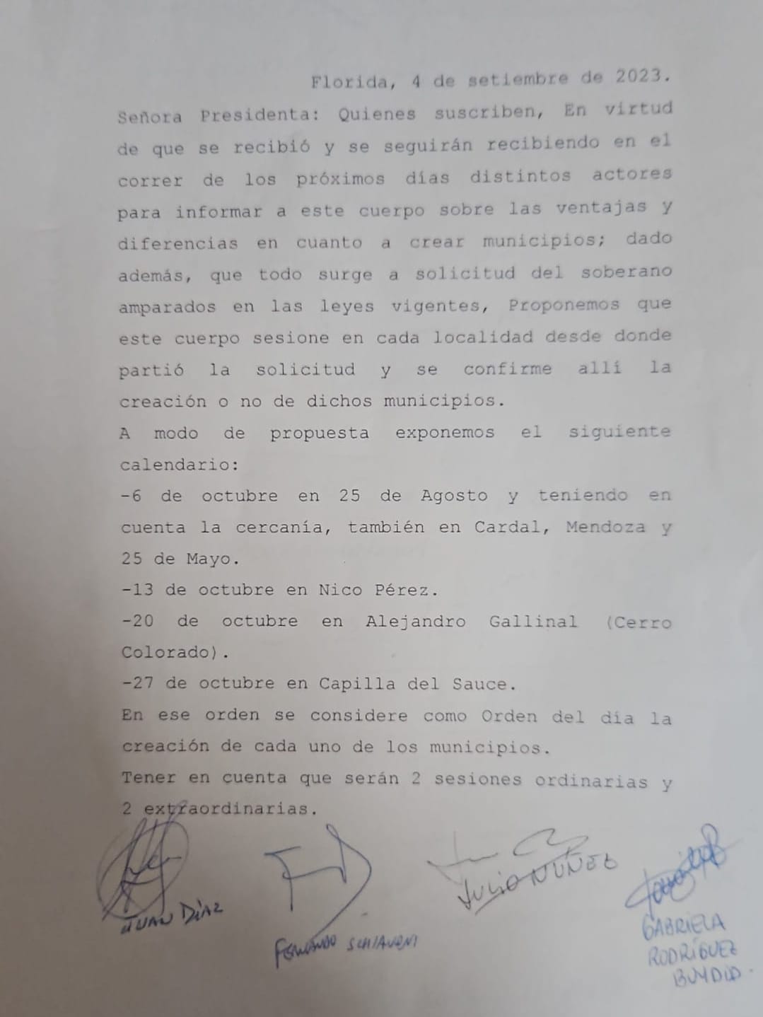 Junta Frente Amplio y Federales del Interior solicitan sesionar en el interior