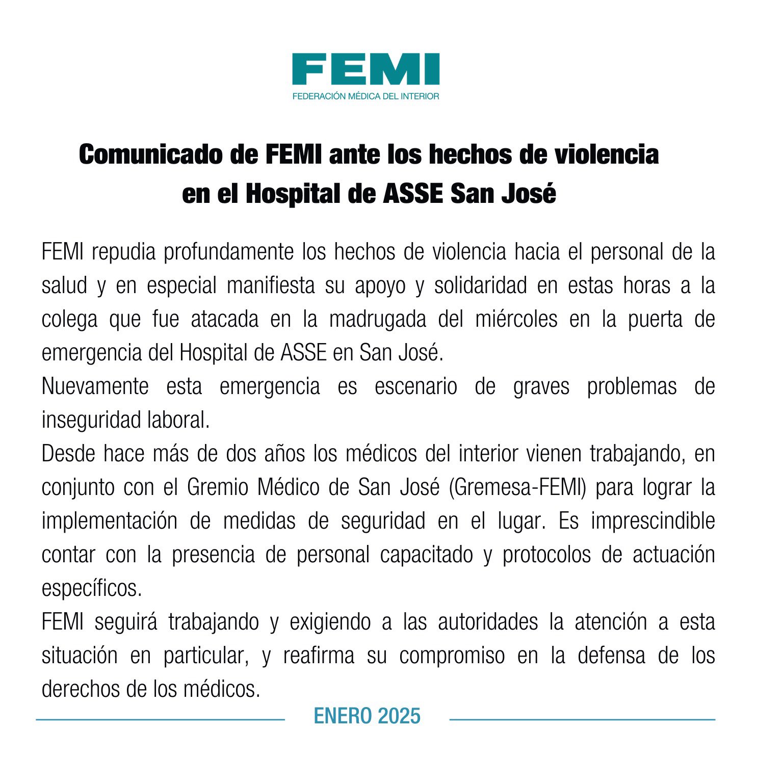 Médica fue agredida con una tijera en San José