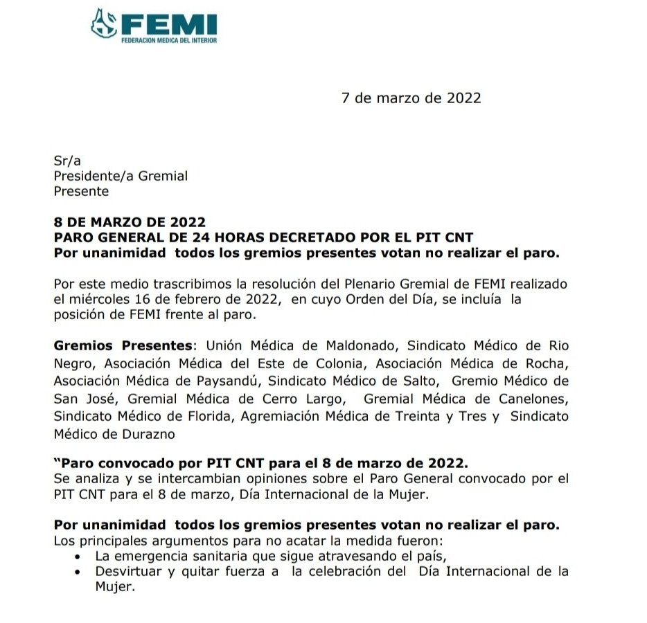 Médicos del interior no se adhieren al Paro