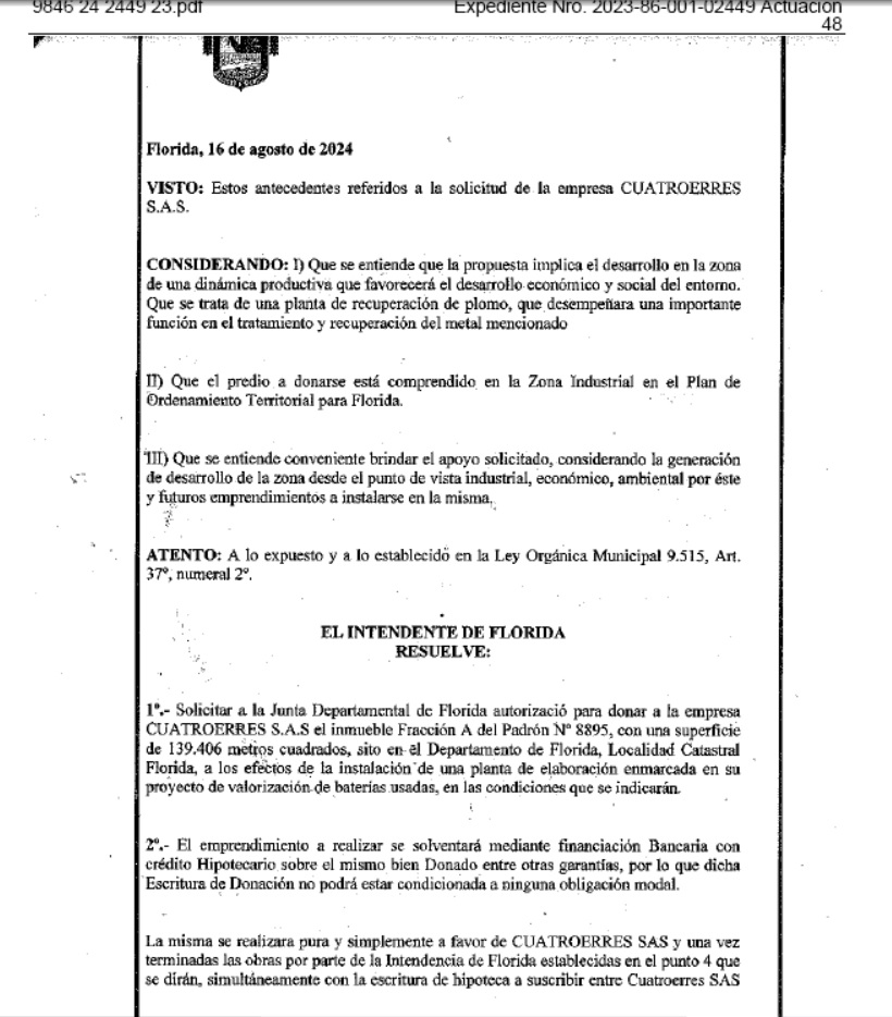 expediente intendencia