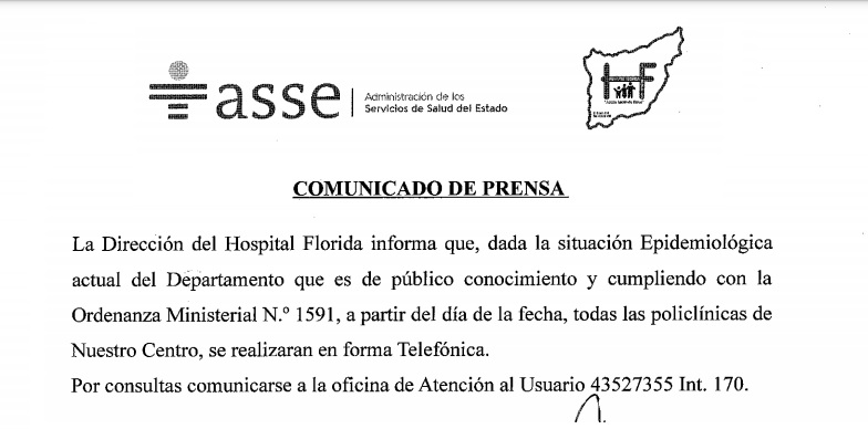 Policlínicas se realizarán en forma telefónica