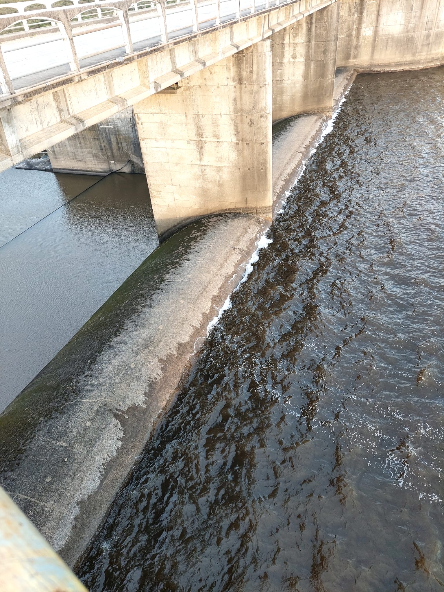Represa de Paso Severino llegando a su caudal normal