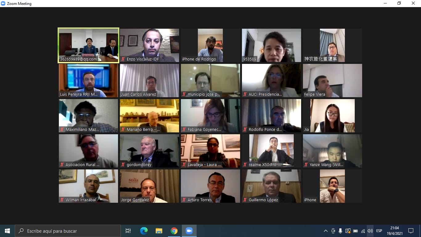 Reunión vía Zoom para la promoción del comercio en los rubros granos y carnes