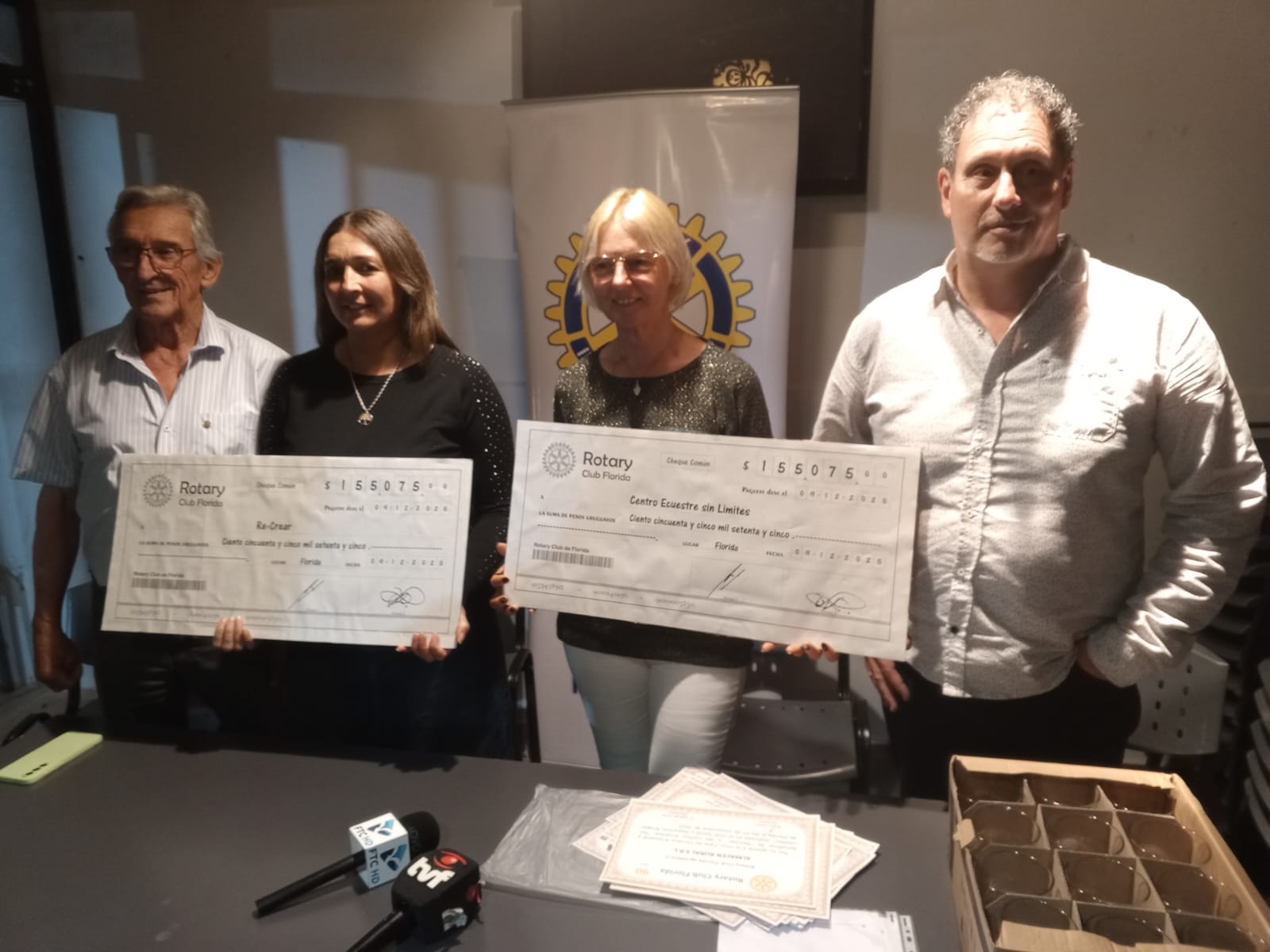 Rotary Club de Florida entregó dinero recaudado en la 7ma Cata de Cerveza