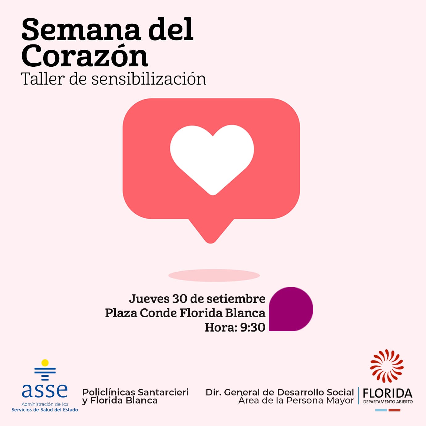Semana del Corazón Taller de sensibilización en Plaza Multibarrial