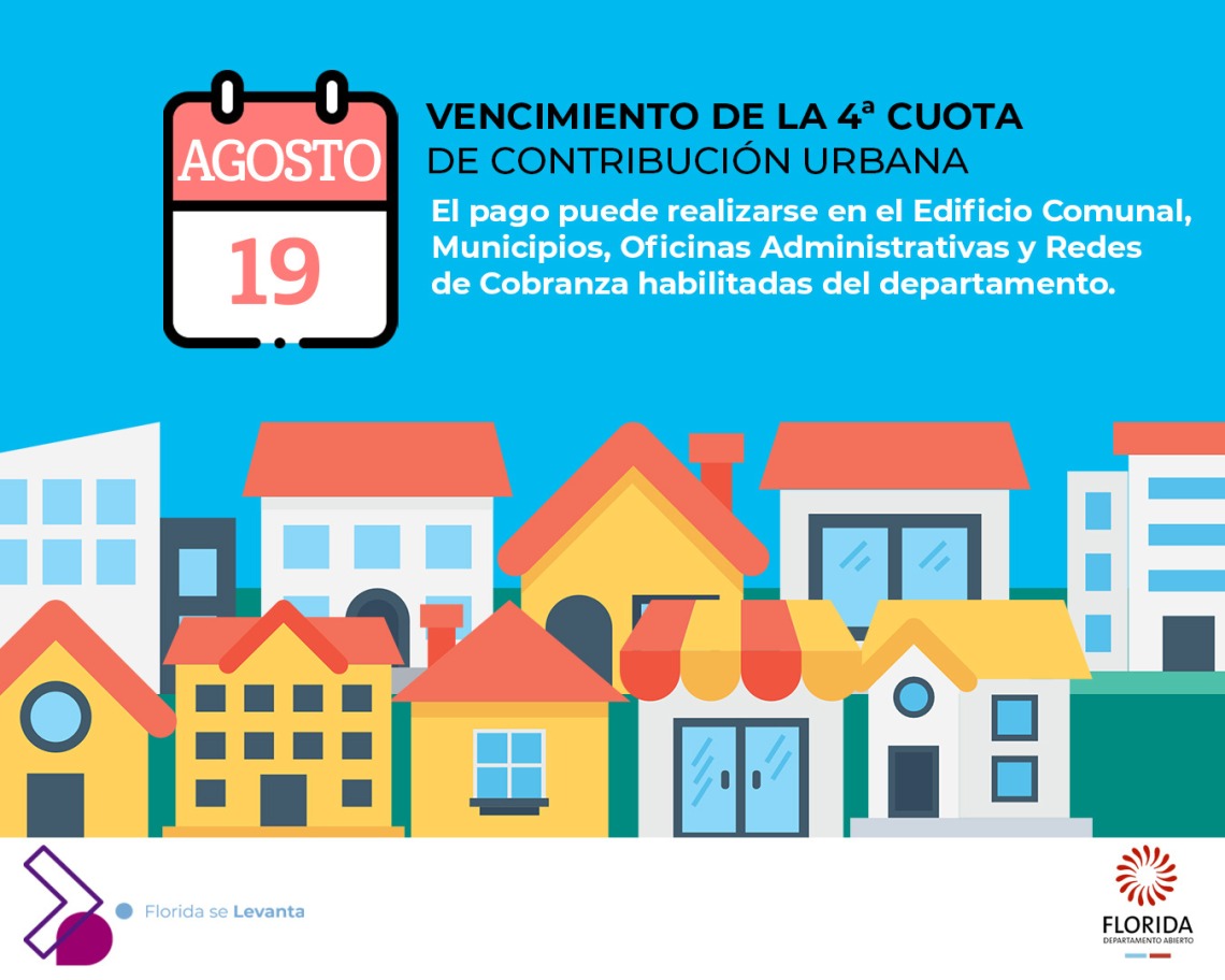 VENCIMIENTO DE LA 4a. CUOTA DE LA CONTRIBUCIÓN INMOBILIARIA URBANA