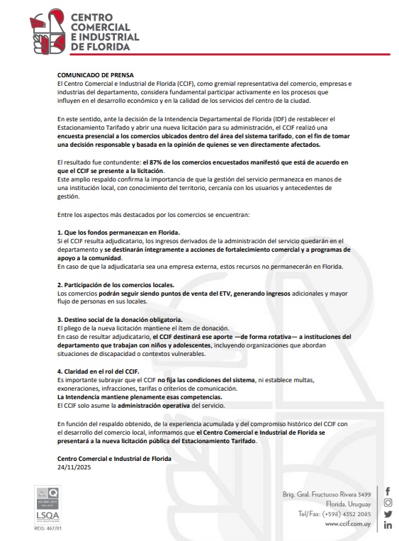 comunicado de ccif