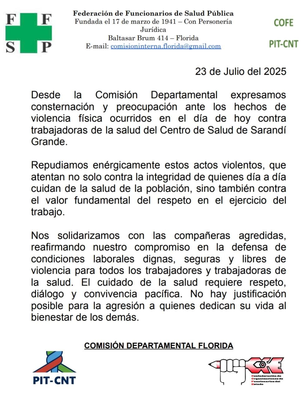 comunicado ffsp 24 7 25