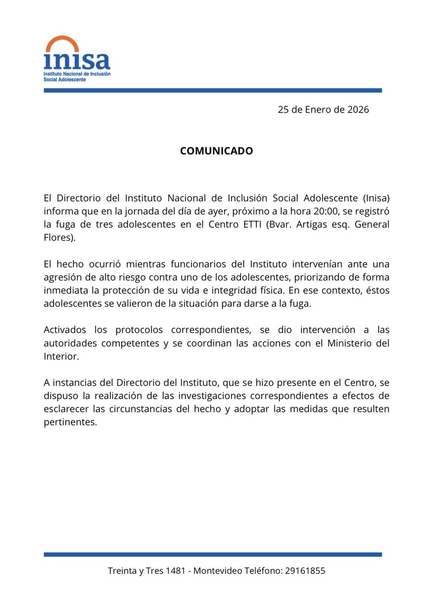 comunicado inisa