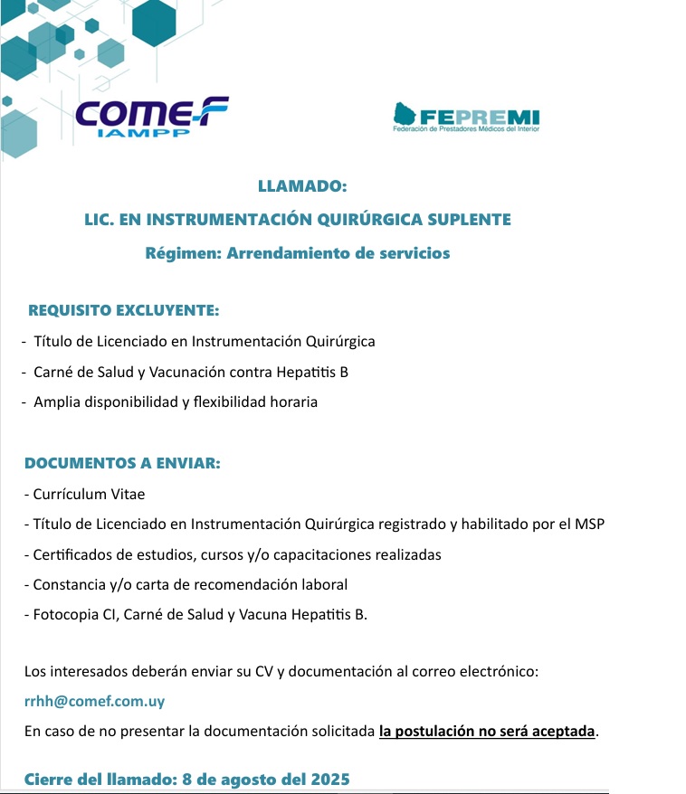 llamado de comef